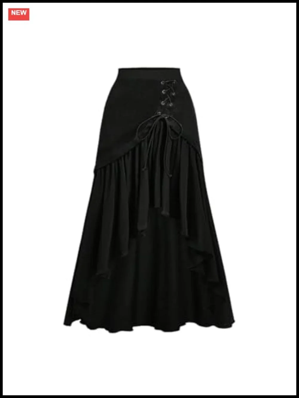 Women's Rodeo Western Cowgirl Flowy Ruffle Boho Skirt Asymmetrical High Waist
